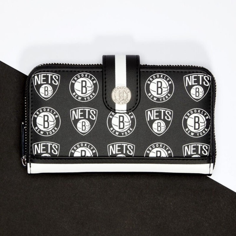 LOUNGEFLY Disney NBA Brooklyn Nets Logo Zip Around Wallet